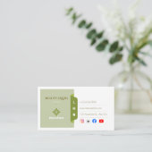 Elegant Beauty Salon Business Card | ヘアスタイリストM 名刺 (スタンド正面)
