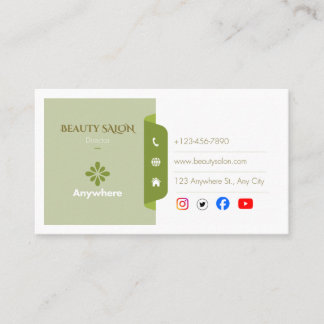 Elegant Beauty Salon Business Card | ヘアスタイリストM 名刺