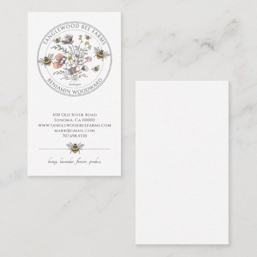 Elegant Beekeeper Apiary  名刺 (正面/裏面)