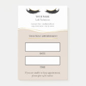 Elegant beige and gold Lash appointment ポストイット (正面)
