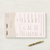 Elegant beige and gold Lash Client  Post-it® Notes ポストイット (デスク)