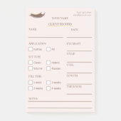 Elegant Beige and gold Lash Client  Post-it® Notes ポストイット (正面)