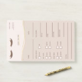 Elegant beige and gold Lash Client  Post-it® Notes ポストイット (デスク)