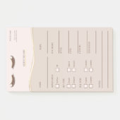Elegant beige and gold Lash Client  Post-it® Notes ポストイット (正面)