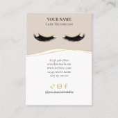 Elegant Beige and gold Lash Client Record Form 名刺 (正面)
