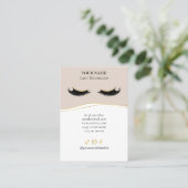 Elegant Beige and gold Lash Client Record Form 名刺 (スタンド正面)