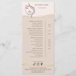Elegant Beige and Gold Salon Price List メニュー