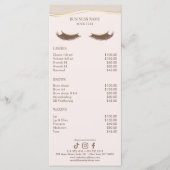 Elegant Beige and Gold Salon Price List メニュー (正面)