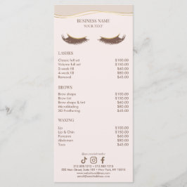 Elegant Beige and Gold Salon Price List メニュー