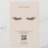 Elegant Beige and Gold Salon Price List Menu チラシ (裏面)