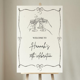 Elegant Beige Birthday Welcome Sign Template: Edit