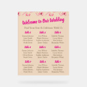 Elegant Beige & Blush Pink Floral Wedding アクリルサイン (正面)