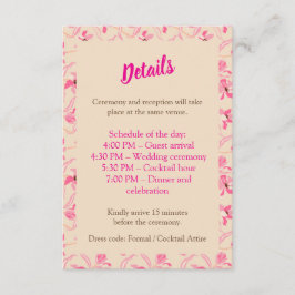 Elegant Beige & Blush Pink Floral Wedding エンクロージャーカード