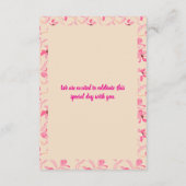 Elegant Beige & Blush Pink Floral Wedding エンクロージャーカード (裏面)