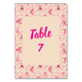 Elegant Beige & Blush Pink Floral Wedding テーブルナンバー (裏面)