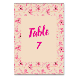 Elegant Beige & Blush Pink Floral Wedding テーブルナンバー