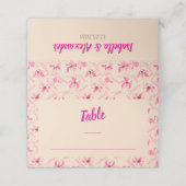 Elegant Beige & Blush Pink Floral Wedding プレイスカード (外部開封)