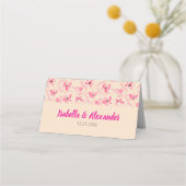 Elegant Beige & Blush Pink Floral Wedding プレイスカード (裏面)