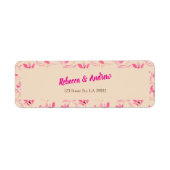 Elegant Beige & Blush Pink Floral Wedding ラベル (正面)