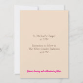 Elegant Beige & Blush Pink Floral Wedding  招待状 (裏面)