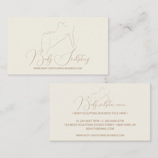 Elegant Beige Body sculpting contouring spa 名刺 (正面/裏面)