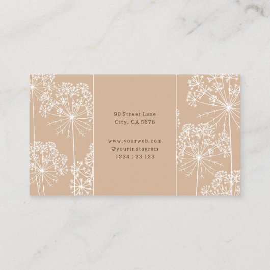 Elegant Beige Botanical Hair Stylist  名刺 (裏面)