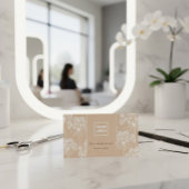 Elegant Beige Botanical Hair Stylist  名刺