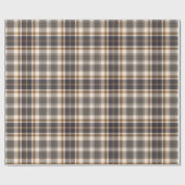 Elegant Beige | Brown | Grey Plaid Checkered ラッピングペーパー (フラット)