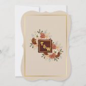 Elegant Beige & Burgundy Floral Wedding Invitation 招待状 (裏面)