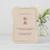 Elegant Beige & Burgundy Floral Wedding Invitation 招待状 (スタンド正面)