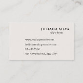 Elegant Beige Business Card 名刺 (裏面)