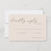 Elegant Beige Calligraphy 出欠カード (正面)