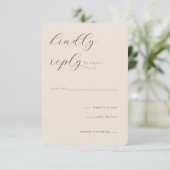Elegant Beige Calligraphy RSVP (スタンド正面)