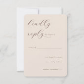 Elegant Beige Calligraphy RSVP (正面)