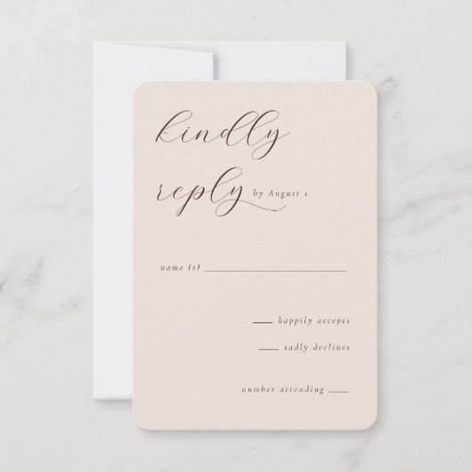 Elegant Beige Calligraphy RSVP (正面)