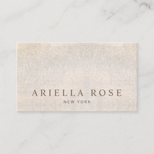 Elegant Beige Champagne Linen Brown 名刺 (正面)