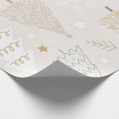 Elegant Beige Christmas Tree Gift Wrap ラッピングペーパー (角)