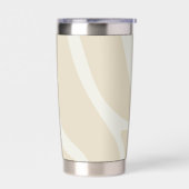 Elegant Beige Cream Simple Organic Pattern 保温保冷タンブラー (左面)