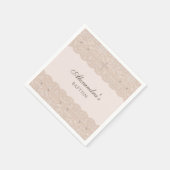 Elegant Beige Cross Christening Christian Baptism スタンダードカクテルナプキン (角)