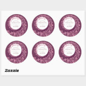 Elegant Beige Damask Wedding ラウンドシール (シート)