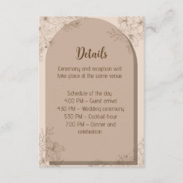Elegant Beige Floral Wedding エンクロージャーカード