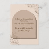Elegant Beige Floral Wedding エンクロージャーカード (裏面)
