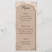 Elegant Beige Floral Wedding Menu メニュー (正面)