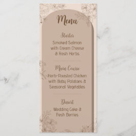 Elegant Beige Floral Wedding Menu メニュー