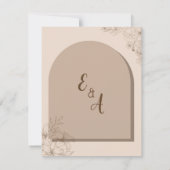 Elegant Beige Floral Wedding RSPV card 出欠カード (裏面)