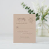 Elegant Beige Floral Wedding RSPV card 出欠カード (スタンド正面)