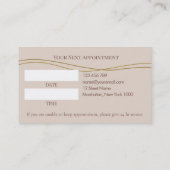 Elegant Beige & Gold Makeup Artist appointment 予約カード (裏面)