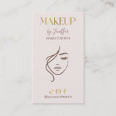 Elegant Beige & Gold Makeup Artist appointment 予約カード (正面)