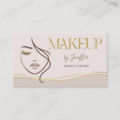 Elegant Beige & Gold Makeup Artist Bussines card 名刺 (正面)