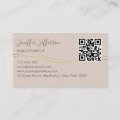 Elegant Beige & Gold Makeup Artist Bussines card 名刺 (裏面)